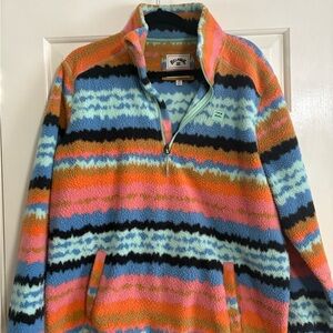 Billabong Multicolor Striped Zip-Up Sweater